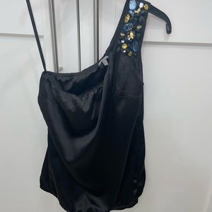 Charlotte Russe One Shoulder Top w/Rhinestone.